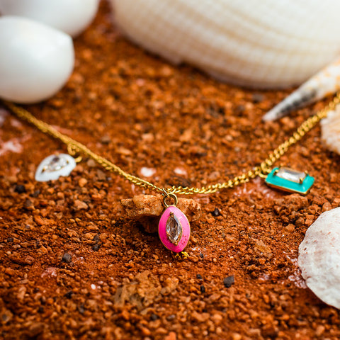 Tranquil enamel neckpiece