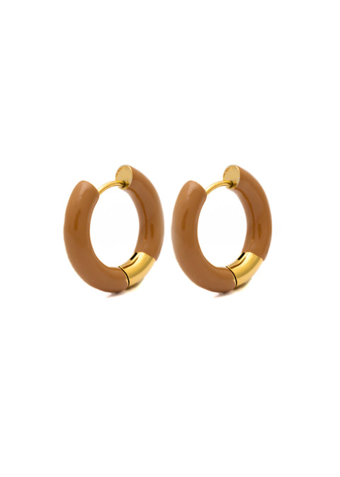 Sleek and Chic Brown & Golden Hoops